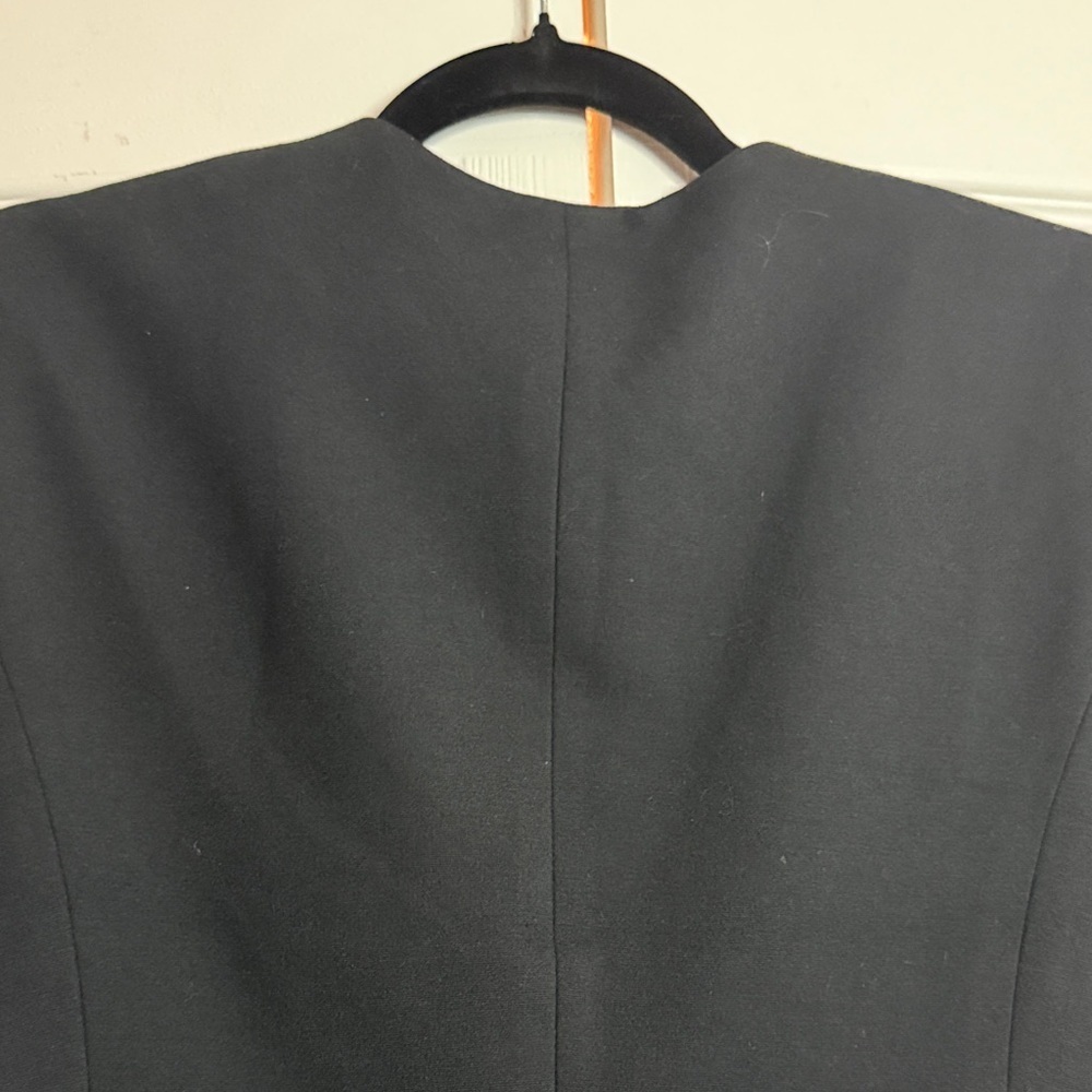 Iris Setlakwe Black Blazer Size 8 | Faux Leather Trim | Modern Tailored Jacket - Picture 10 of 10